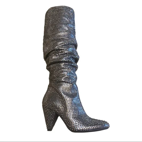 INC Women’s Almond Toe Knne Hight Fashion Rinesthones Boots Size 6.5