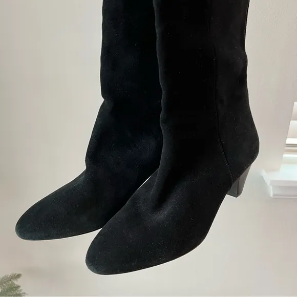 Isabel Marant Etoile Robby Black Suede Knee High Boots Size 36 US Size 6