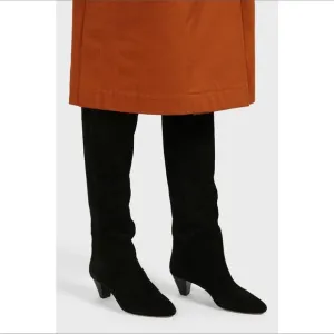 Isabel Marant Etoile Robby Black Suede Knee High Boots Size 36 US Size 6