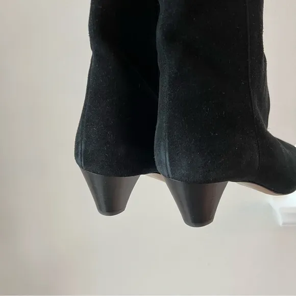 Isabel Marant Etoile Robby Black Suede Knee High Boots Size 36 US Size 6