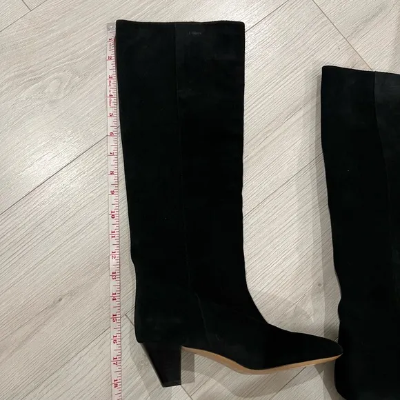 Isabel Marant Etoile Robby Black Suede Knee High Boots Size 36 US Size 6