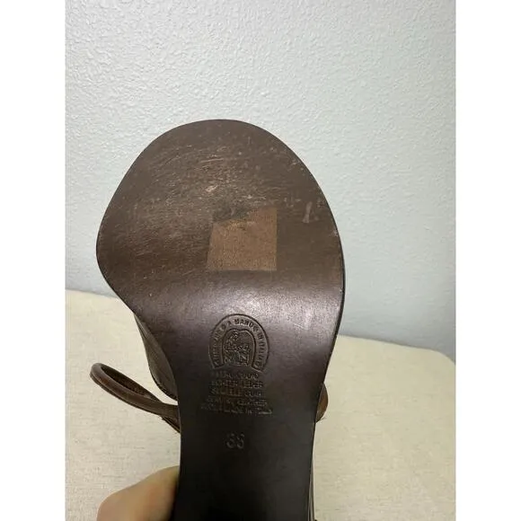 Italobalestri Woman Sandals Size 8 Brown Leather