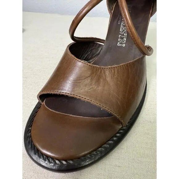 Italobalestri Woman Sandals Size 8 Brown Leather