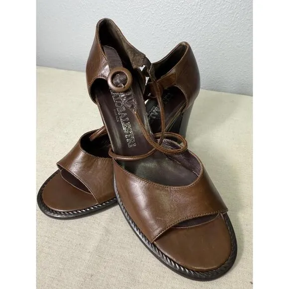 Italobalestri Woman Sandals Size 8 Brown Leather