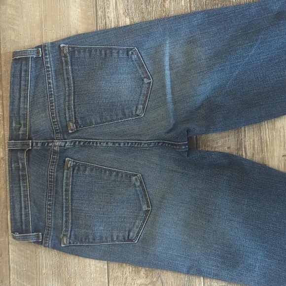 J BRAND &quot;Kiki Flare&quot; lotus wash jeans bell bottoms frayed/raw hem 23x34L TALL