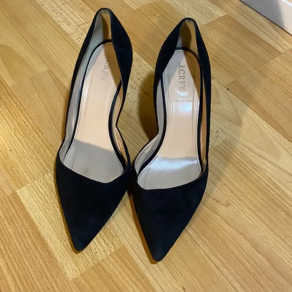 J Crew black leather heals 2”