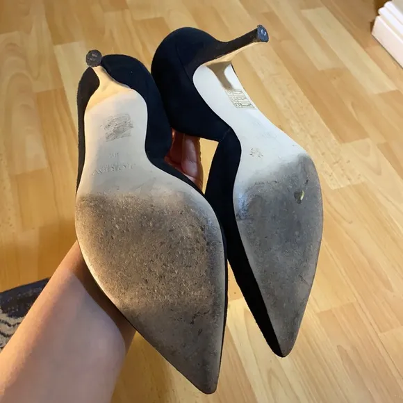 J Crew black leather heals 2”