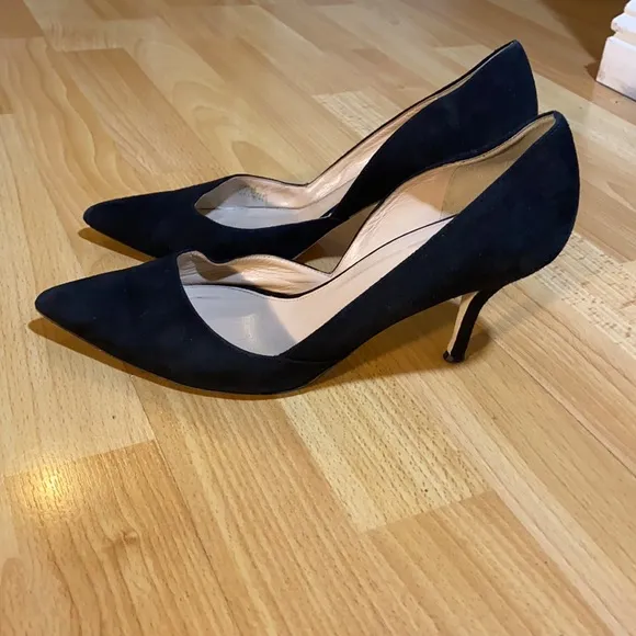 J Crew black leather heals 2”