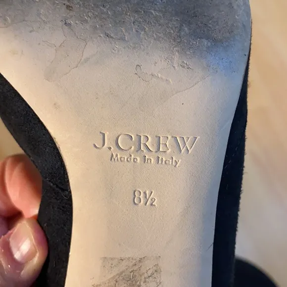 J Crew black leather heals 2”