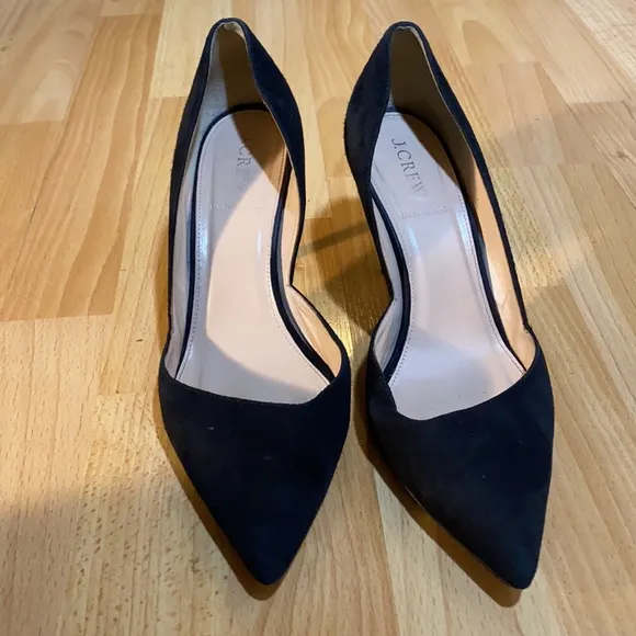 J Crew black leather heals 2”