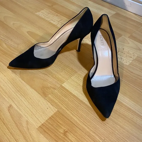 J Crew black leather heals 2”
