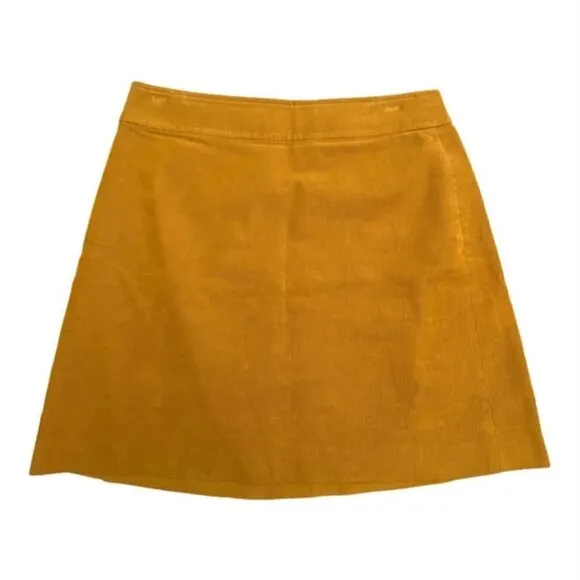 J Crew Mini Skirt 0 Corduroy Mercantile Golden Amber Mustard Yellow Retro Preppy