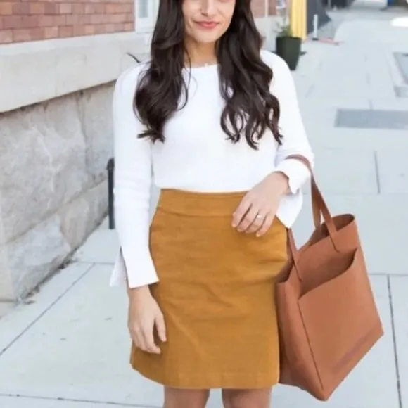 J Crew Mini Skirt 0 Corduroy Mercantile Golden Amber Mustard Yellow Retro Preppy