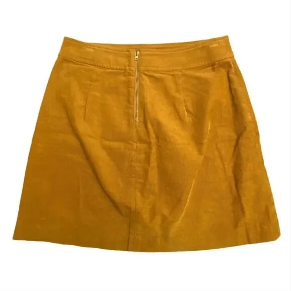 J Crew Mini Skirt 0 Corduroy Mercantile Golden Amber Mustard Yellow Retro Preppy