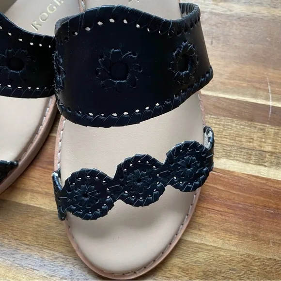Jack Rogers Leather Slide Sandals - Caroline NWOT