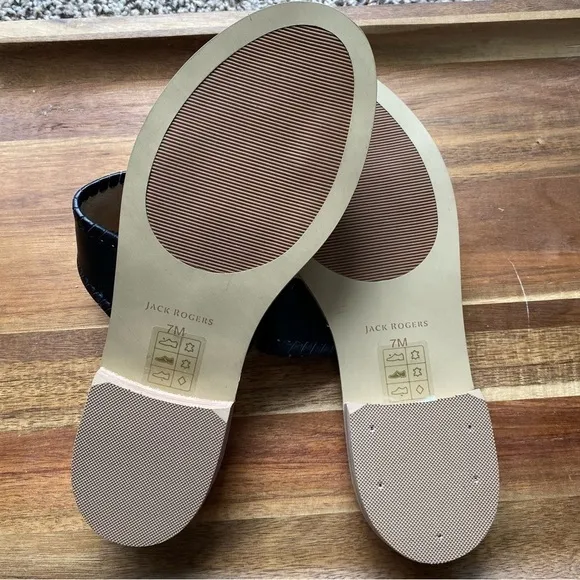 Jack Rogers Leather Slide Sandals - Caroline NWOT