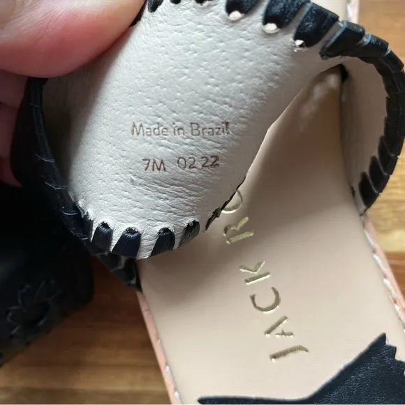 Jack Rogers Leather Slide Sandals - Caroline NWOT