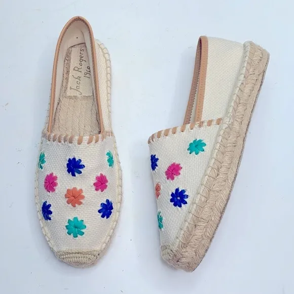 Jack Rogers Palmer Espadrille Slip-ons Embellished Shoes  S-163 Sz 10