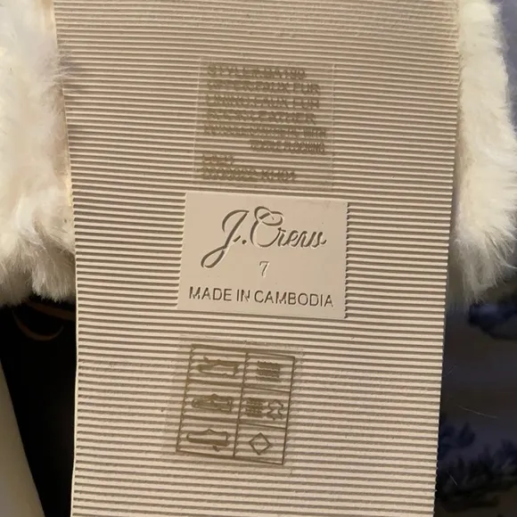 J.Crew Pacific faux fur fluffy-strap slides shoes in ivory white BA189