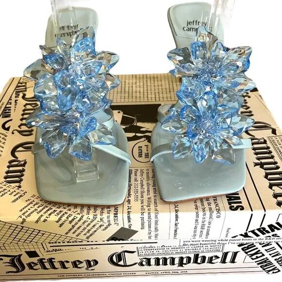 Jeffrey Campbell Blue Crystal Flower Sandal (NEW w/BOX)