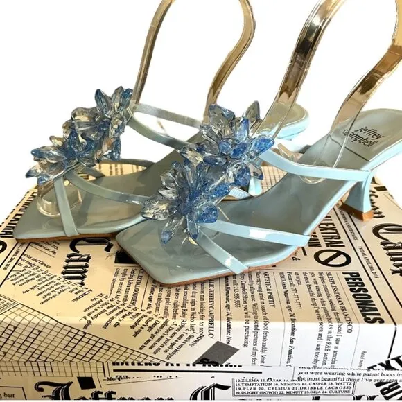 Jeffrey Campbell Blue Crystal Flower Sandal (NEW w/BOX)