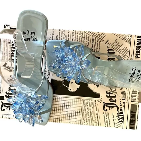 Jeffrey Campbell Blue Crystal Flower Sandal (NEW w/BOX)