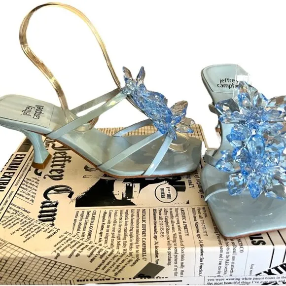 Jeffrey Campbell Blue Crystal Flower Sandal (NEW w/BOX)