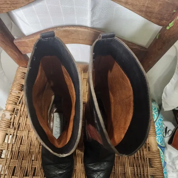 Joan &amp; David Vintage Black Brown Womens Western Leather Boots 5.5