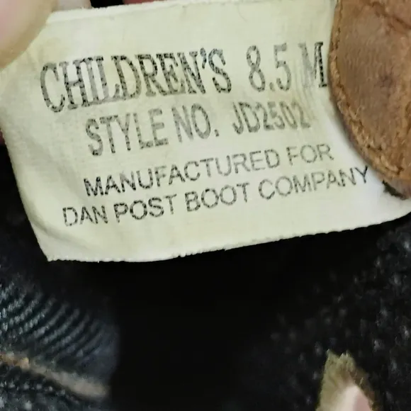 John Deere Kids Western Boots Sz 8.5 Beige Leather Farm Unisex H-4