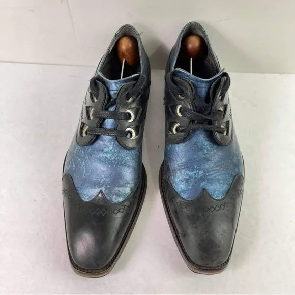 John Fluevog Wingtip Blue Artsy Shoes Men's 7.5 &amp; WOMAN’S 9.5 10 come w/box
