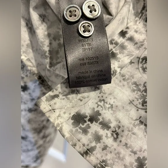 John Varvatos Abstract Leaf Shirt. Size Small