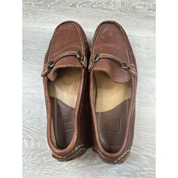 Johnston &amp; Murphy 25-246 Mens Loafer  Brown Leather Horsebit Slip On  Shoes 9M