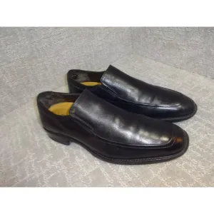 Johnston &amp; Murphy Better Form Men's Size 8 M Black Leather Slip On Loafer Shoes