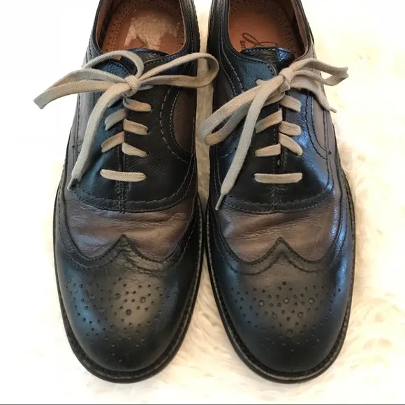 Johnston &amp; Murphy J&amp;M 1850 black leather‎ loafers