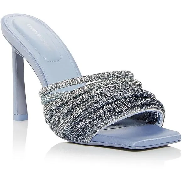 Jonathan Simkhai Womens Lena Multi Strap Blue Slide Sandals Shoes NWOB