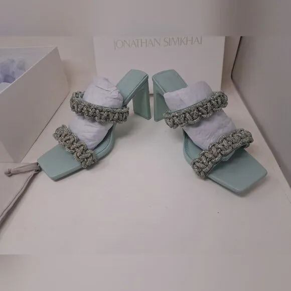 Jonathan Simkhai Women's Walker Crystal Rope Heeled Sandals Size 11 US / 41 EU
