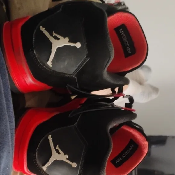 Jordan Black and Red Air 4 Sneakers