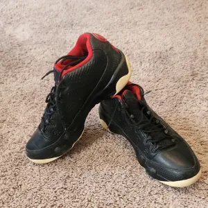 Jordan Black and Red Athletic Sneakers with Sporty Design