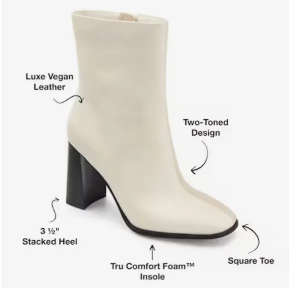 Journee Collection Women's January Tru Comfort Foam Booties Size 12 NWB Ivory