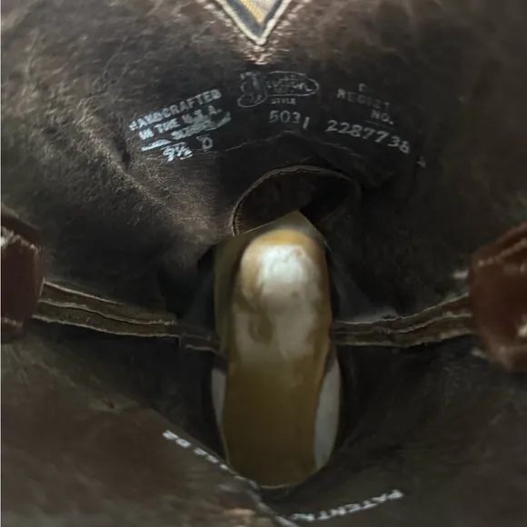 JUSTIN 5031 Full Quill Ostrich WESTERN COWBOY Boots Brown Tekno Crepe Sole 9.5 D