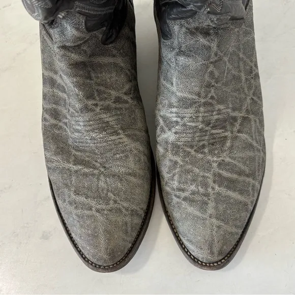 Justin Men’s 8.5 EE Gray Leather Western Cowboy Boots Outdoor Festival Workwear