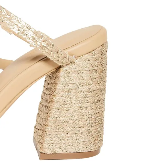 KAANAS • Bali Naked Yute Heels Strappy Sandals Shoes Includes Box