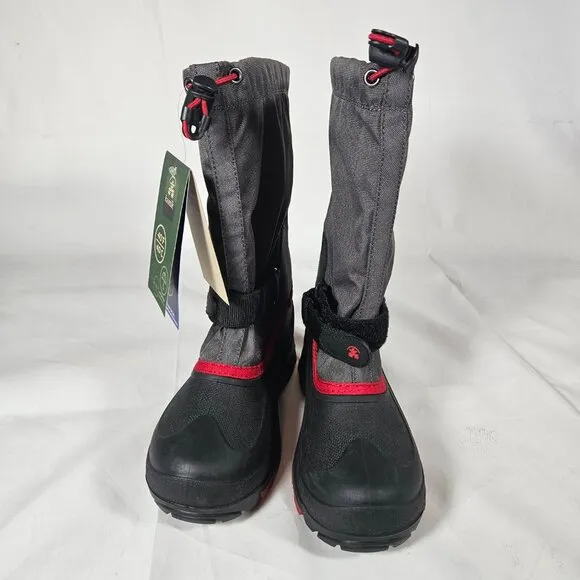 Kamik Waterproof Snow Winter Boots Kids Size 6 Gray and Red Lightweight NEW