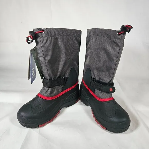 Kamik Waterproof Snow Winter Boots Kids Size 6 Gray and Red Lightweight NEW
