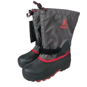 Kamik Waterproof Snow Winter Boots Kids Size 6 Gray and Red Lightweight NEW