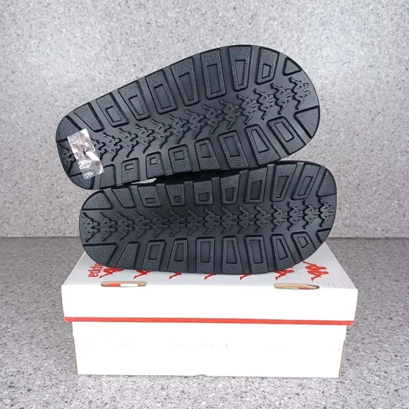 Kappa Slip On Velcro Strap Children Black Sandals Shoes