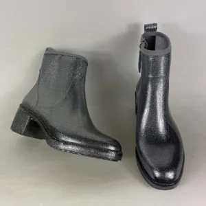 Kate Spade New York Women's 9 Puddle Rain Waterproof Booties Silver Glitter