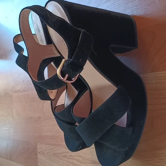 Kate Spade shoes black heel sandals EUC size 9