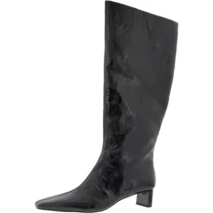 Katy Perry Womens The Wandering Black Zipper Faux Leather Knee-High Boots New