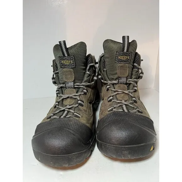 Keen Boots Mens 11 Brown Steel Toe Braddock Mid Work Utility Shoes Waterproof